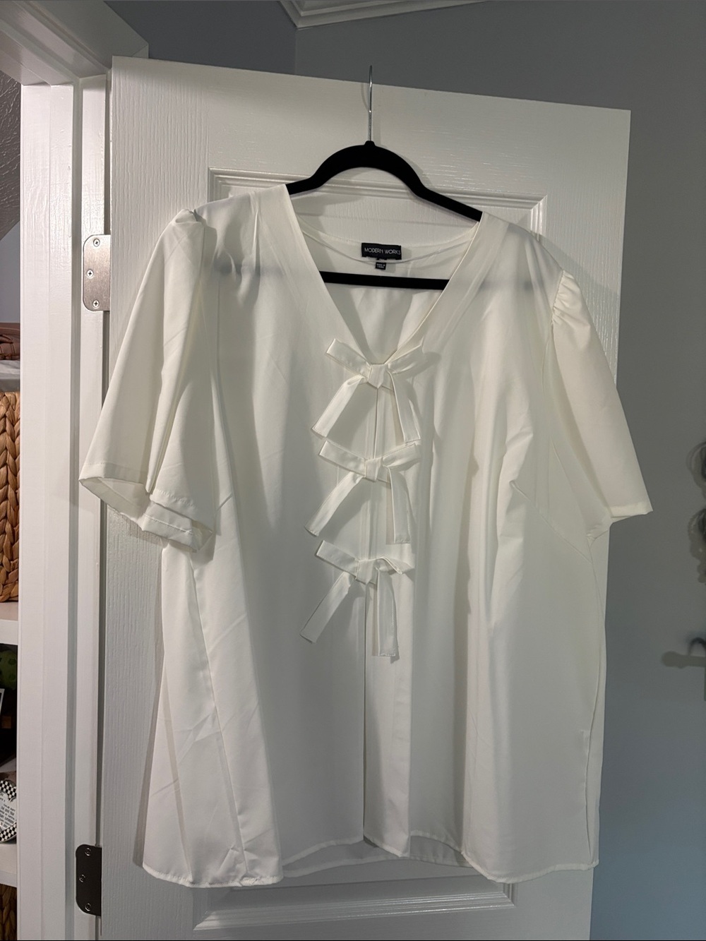 White Bow Blouse